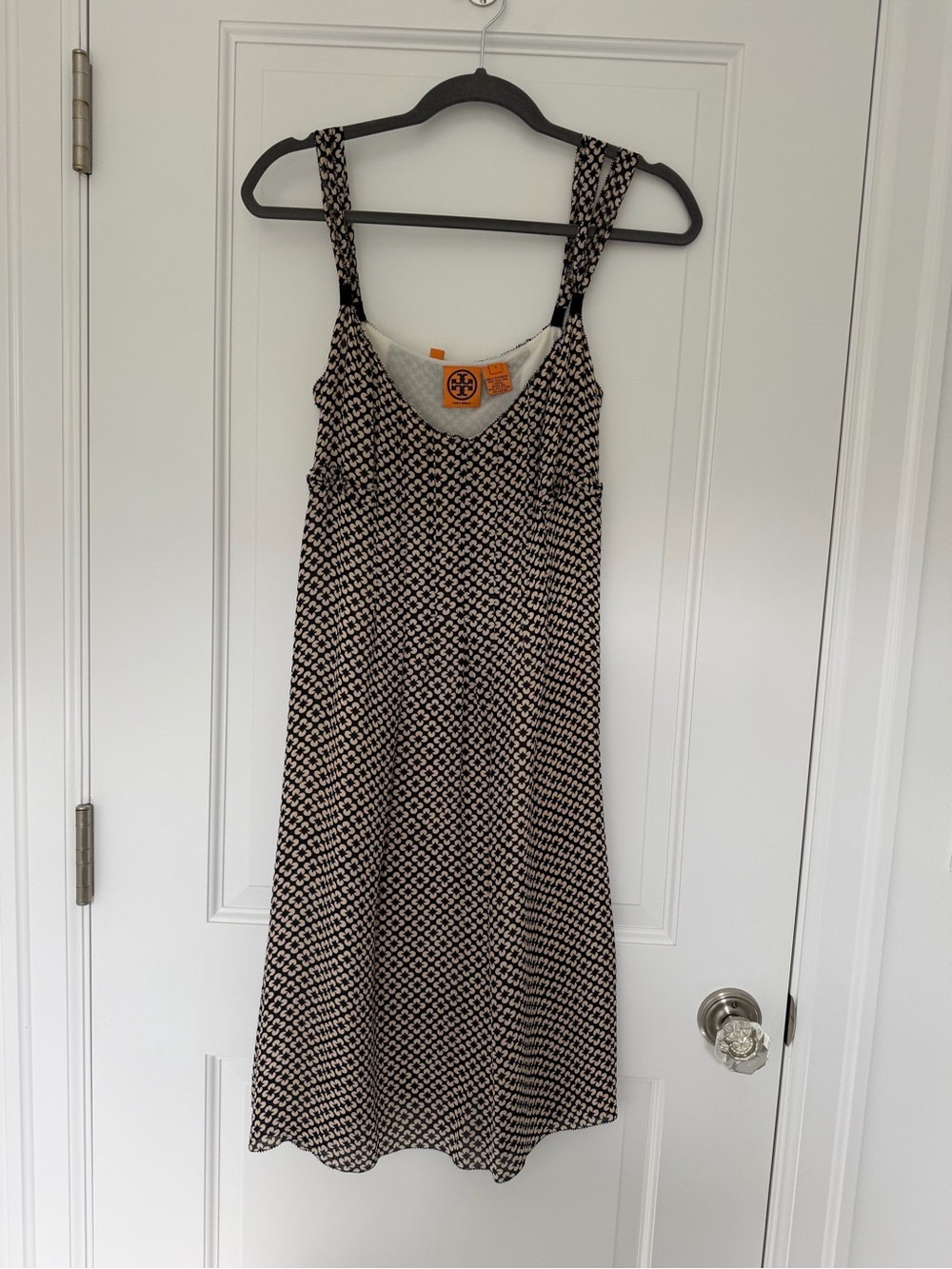 Tory Burch Navy and White Patterned Sleeveless Dress